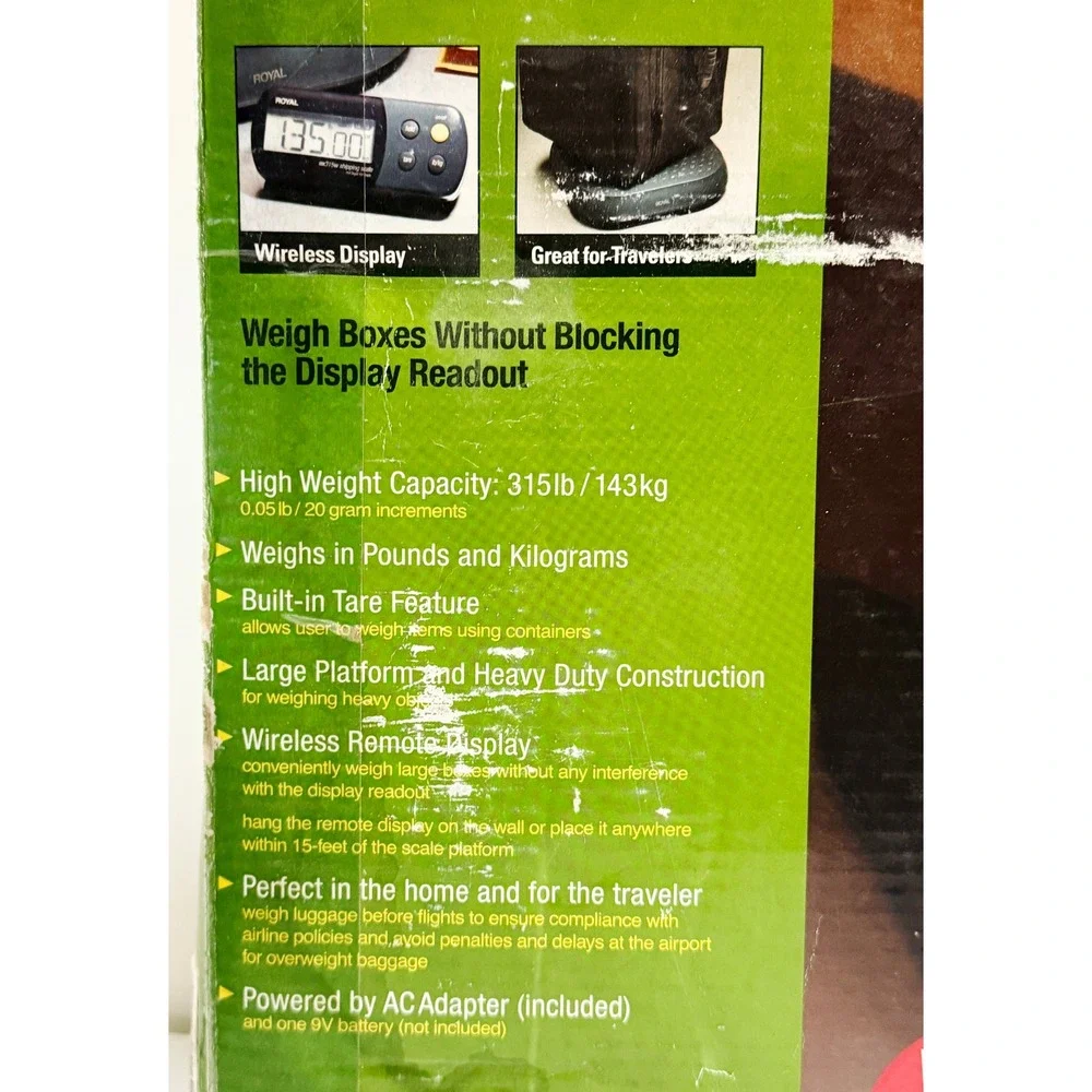 Royal Shipping Scale Black EX315W Wireless Remote Display 315lb Cap